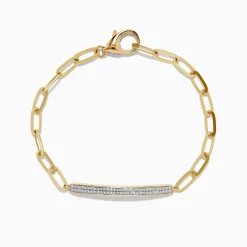 BH Multi D'oro 14K Yellow Gold Diamond Paperclip Bracelet 0.24 TCW | Bracelets