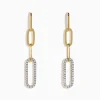 Effy Jewelry D'oro 14K Yellow Gold Diamond Paperclip Drop Earrings | Earrings