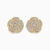 Effy Jewelry D'oro 14K Yellow Gold Diamond Flower Earrings 1.43 TCW | Earrings
