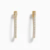 Effy Jewelry D'Oro 14K Yellow Gold Diamond 1" Hoop Earrings | Earrings