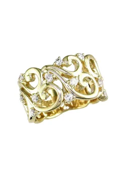 Effy Jewelry D'Oro 14K Yellow Gold Diamond Filigree Ring, 0.41 TCW | Rings