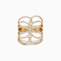 Effy Jewelry D'Oro 14K Yellow Gold Diamond Negative Space Ring, 0.54 TCW | Rings