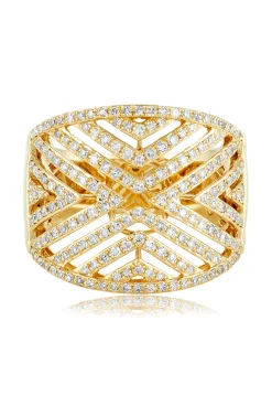 Effy Jewelry D'Oro 14K Yellow Gold Diamond V Maze Ring, 0.82 TCW | Rings