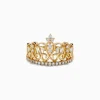 Effy Jewelry D'Oro 14K Yellow Gold Diamond Accented Crown Ring, 0.41 TCW | Rings