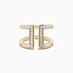 Effy Jewelry D'Oro 14K Yellow Gold Diamond Open Shank Ring, 0.82 TCW | Rings