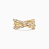 Effy Jewelry D'Oro 14K Yellow Gold Diamond Crossover Ring, 0.40 TCW | Rings