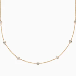 BH Multi D'Oro 14K Yellow Gold Diamond Station Necklace, 0.69 TCW | Necklaces & Pendants