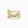 Effy Jewelry D'Oro 14K Yellow Gold Diamond Chain Link Crossover Ring | Rings