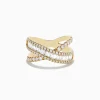 Effy Jewelry D'Oro 14K Yellow Gold Diamond Criss Cross Ring 1.14 TCW | Rings