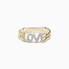 Effy Jewelry D'Oro 14K Yellow Gold Diamond "LOVE" Chain Link Ring | Rings