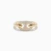 Effy Jewelry D'oro 14K Yellow Gold Diamond Anchor Chain Ring 0.39 TCW | Rings