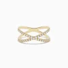 Effy Jewelry D'oro 14K Yellow Gold Diamond Crossover Ring 0.37 TCW | Rings