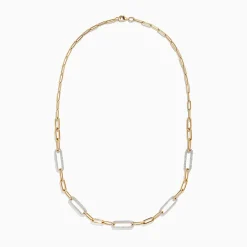 Effy Jewelry D'oro 14K Yellow Gold Diamond Paperclip Necklace | Necklaces & Pendants