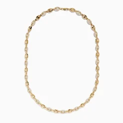 Effy Jewelry D'oro 14K Yellow Gold Diamond Anchor Chain Necklace 3.04 TCW | Necklaces & Pendants