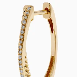 Effy Jewelry D'Oro 14K Yellow Gold Diamond Hoop Earrings | Earrings