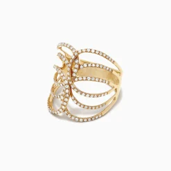 Effy Jewelry D'Oro 14K Yellow Gold Diamond Negative Space Ring, 0.54 TCW | Rings