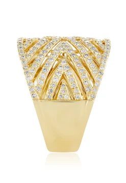 Effy Jewelry D'Oro 14K Yellow Gold Diamond V Maze Ring, 0.82 TCW | Rings