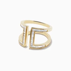 Effy Jewelry D'Oro 14K Yellow Gold Diamond Open Shank Ring, 0.82 TCW | Rings