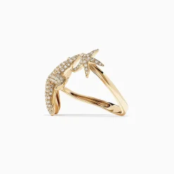 BH D'Oro 14K Yellow Gold Diamond Starfish Ring, 0.71 TCW | Rings
