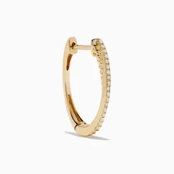Effy Jewelry D'Oro 14K Yellow Gold Diamond Hoop Earrings | Earrings