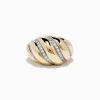Effy Jewelry D'Oro 14k Yellow Gold Dome Diamond Croissant Ring | Rings