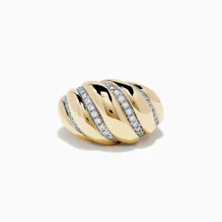 Effy Jewelry D'Oro 14k Yellow Gold Dome Diamond Croissant Ring | Rings