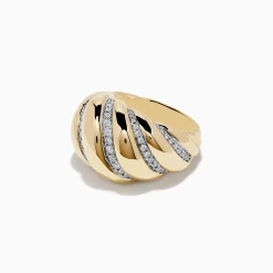 Effy Jewelry D'Oro 14k Yellow Gold Dome Diamond Croissant Ring | Rings