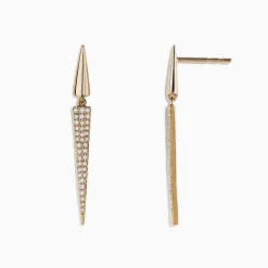 BH Multi D'Oro 14K Yellow Gold Geometric Drop Earrings, 0.28 TCW | Earrings