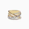 Effy Jewelry D'Oro 14K Yellow Gold Interlocking Diamond Crossover Ring | Rings