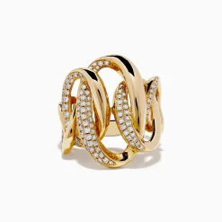 Effy Jewelry D'Oro 14k Yellow Gold Interlocking Diamond Statement Ring | Rings