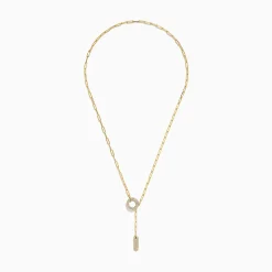Effy Jewelry D'Oro 14k Yellow Gold Paperclip Chain Diamond Necklace | Necklaces & Pendants