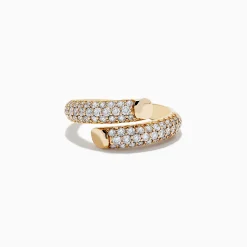 Effy Jewelry D'Oro 14K Yellow Gold Pave Diamond Bypass Ring | Rings