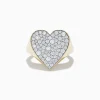 Effy Jewelry D'Oro 14k Yellow Gold Pave Heart Diamond Statement Ring | Rings