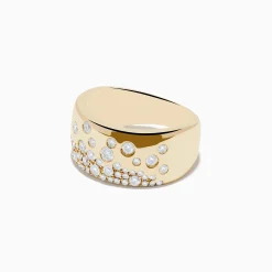 Effy Jewelry D'Oro 14K Yellow Gold Scattered Diamonds Ring | Rings