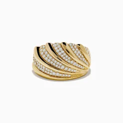 Effy Jewelry D'Oro 14K Yellow Gold Shell Diamond Ring | Rings