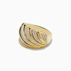 Effy Jewelry D'Oro 14K Yellow Gold Shell Diamond Ring | Rings