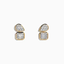 Effy Jewelry D'oro 14K Yellow Gold Toi Et Moi Diamond Stud Earrings 0.52 TCW | Earrings