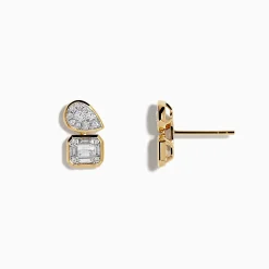 Effy Jewelry D'oro 14K Yellow Gold Toi Et Moi Diamond Stud Earrings 0.52 TCW | Earrings