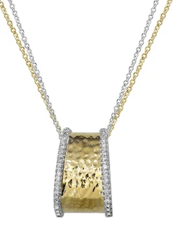 Effy Jewelry D'Oro Two Tone 14K Yellow and White Gold Diamond Pendant, 0.20 TCW | Necklaces & Pendants
