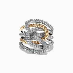 Effy Jewelry Duo 14K 2 Tone Gold Diamond Ring, 1.01 TCW | Rings