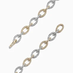 Effy Jewelry Duo 14K 2 Tone Gold Diamond Link Tennis Bracelet, 1.52 TCW | Bracelets