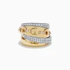 Effy Jewelry Duo 14K 2-Tone Gold Anchor Chain Diamond Ring | Rings