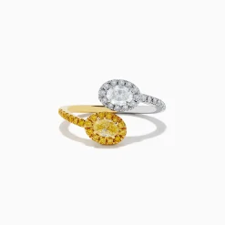 Effy Jewelry Duo 14K 2-Tone Gold Yellow and White Diamond Toi Et Moi Ring | Rings