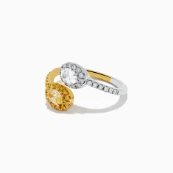 Effy Jewelry Duo 14K 2-Tone Gold Yellow and White Diamond Toi Et Moi Ring | Rings
