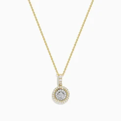 BH Multi Duo 14K Two Tone Gold Diamond Halo Pendant 0.42 TCW | Necklaces & Pendants