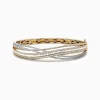BH Multi Duo 14K Two Tone Gold Diamond Crossover Bangle, 3.15 TCW | Bracelets