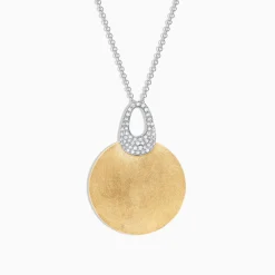 Effy Jewelry Duo 14K Two Tone Gold Diamond Pendant, 0.21 TCW | Necklaces & Pendants