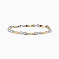 BH Multi Duo 14K Two Tone Gold Diamond Infinity Tennis Bracelet 0.53 TCW | Bracelets
