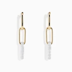BH Multi Duo 14K Two Tone Gold Diamond Drop Earrings | Earrings