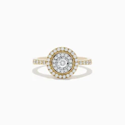 BH Multi Duo 14K Two Tone Gold Diamond Halo Ring 0.46 TCW | Rings